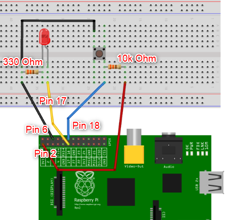 Circuit Diagram, Playing sounds and using buttons with Raspberry Pi